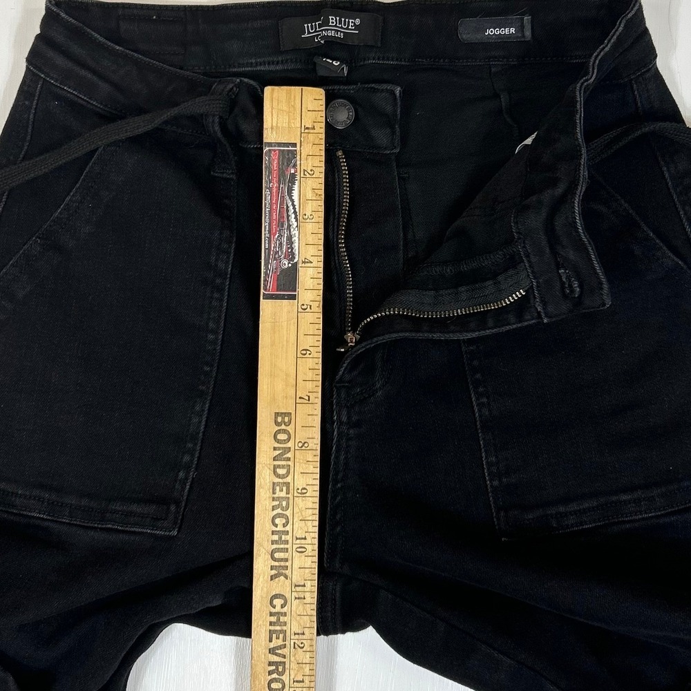 Judy Blue Womens Black High Waist Drawstring Denim Jogger Jeans JB88700 BK 7/28 - Picture 7 of 10